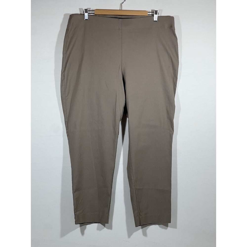 Chicos Easywear Flawless Pants Womens 3 Biege Pull On‎ Elastic Waist